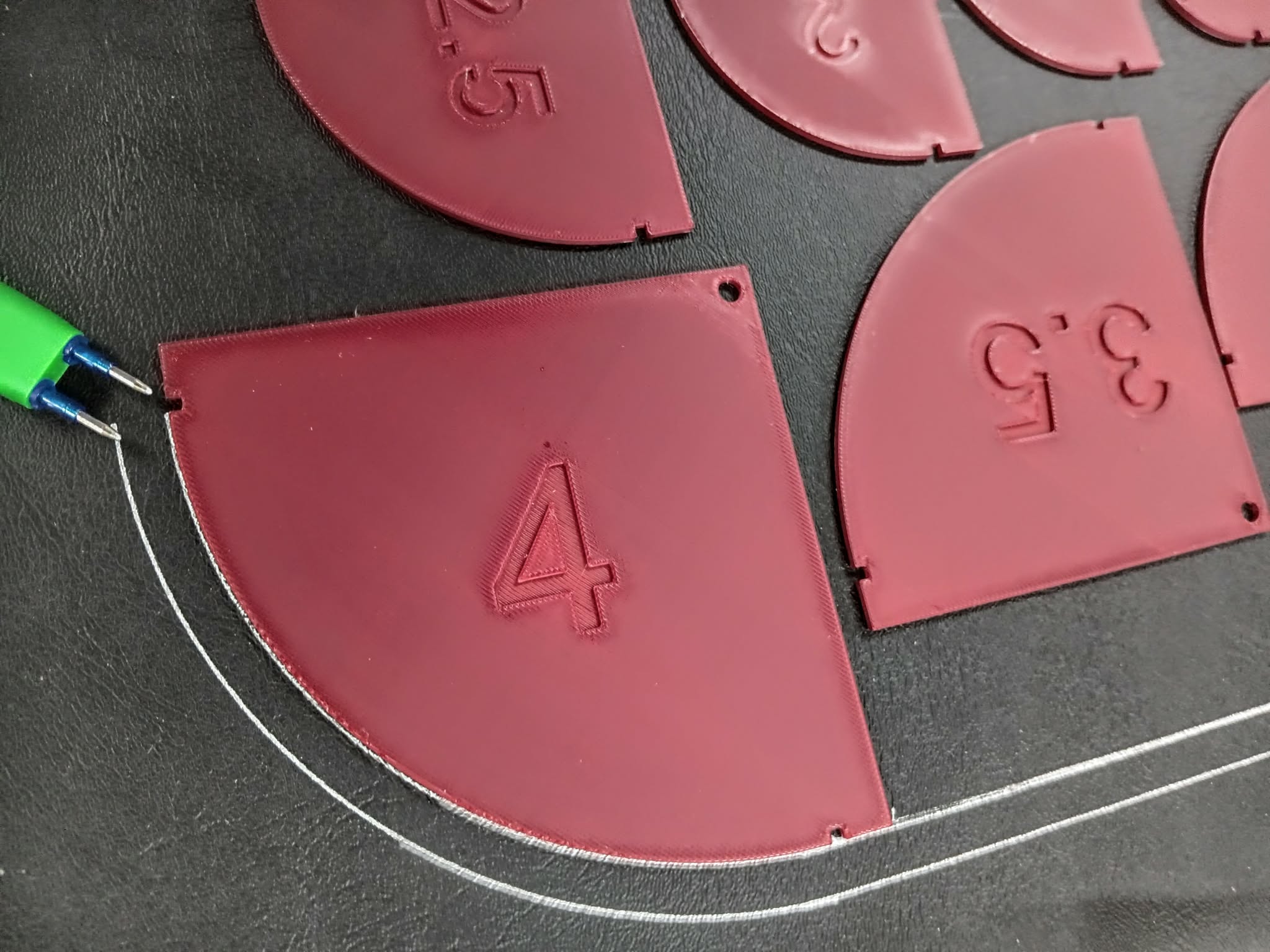 Precision Radius Gauge Set for Upholstery Pattern Design (0.5" – 4")