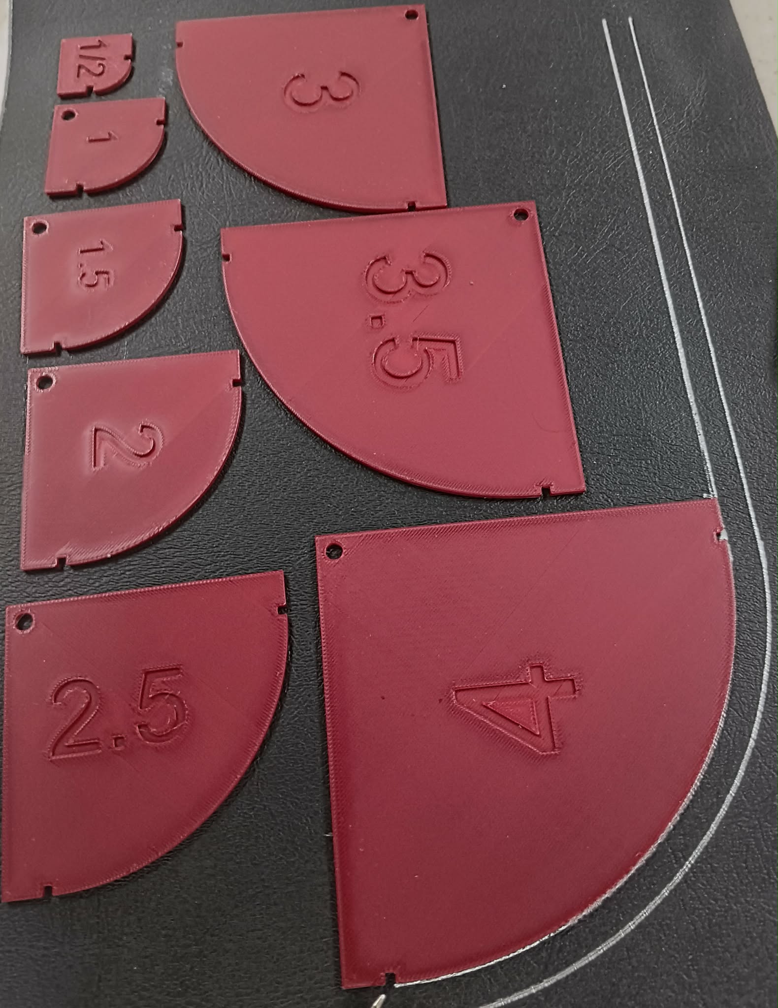 Precision Radius Gauge Set for Upholstery Pattern Design (0.5" – 4")